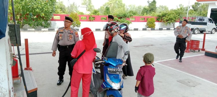 Patroli Spbu Di Kuala Pembuang, Samapta Polres Seruyan Imbau Jaga Kamtibmas