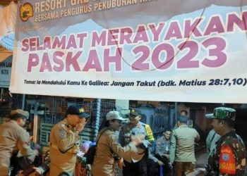 Sat Pol PP dan Damkar Kapuas Laksanakan Pengaman Paskah Didua Tempat