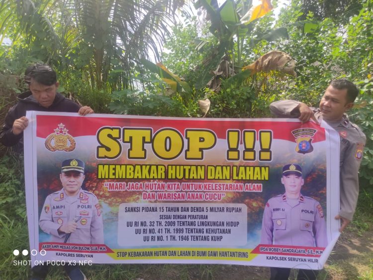 Polsek Seruyan Hilir Ajak Warga STOP Membakar Hutan dan Lahan