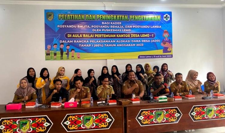 UPT Puskesmas Lemo Gelar Pelatihan Bagi Kader Posyandu Balita dan Lansia