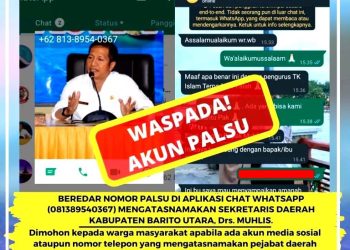 Waspada! Beredar Akun Palsu Atas Nama Sekda Barut di WhatsApp