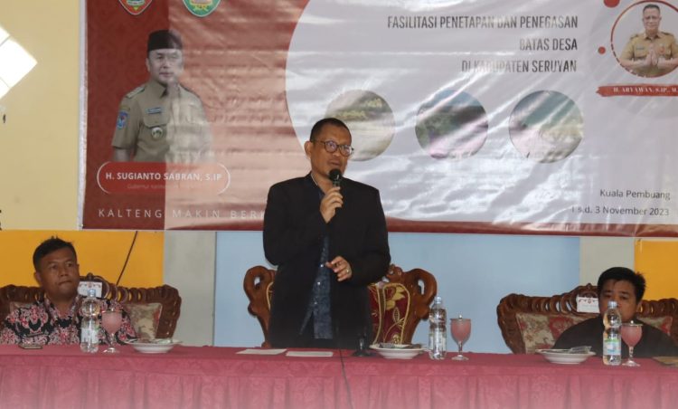 Pj Sekda Seruyan Buka Sosialisasi Penetapan Batas Desa dan Kelurahan