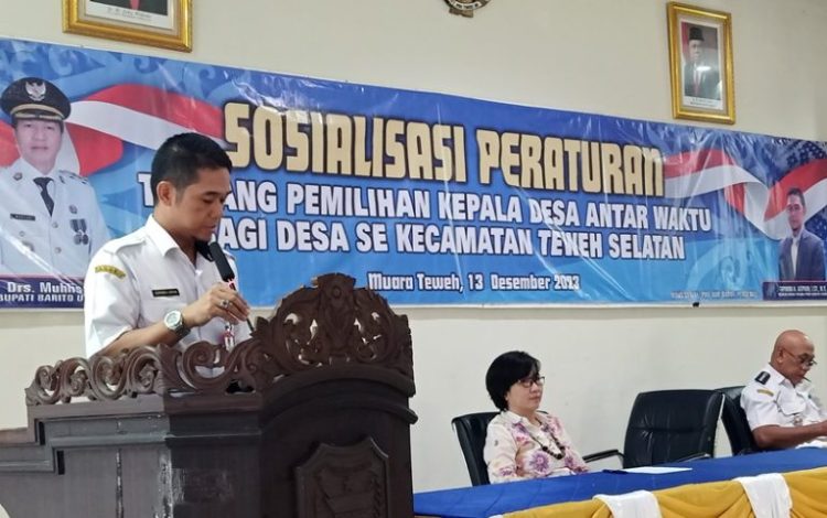 Dinas SOSPMD Barut Sosialisasi Tentang Peraturan Pemilihan Kades PAW