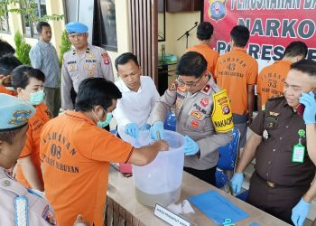 Polres Seruyan Musnahkan 50,36 Gram Sabu Dari Lima Kasus Tindak Pidana Narkotika
