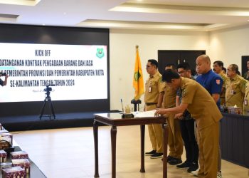 Pemkab Kapuas Ikuti Kick Off Penandatangan Kontrak Pengadaan Barang dan Jasa Pemerintah Sekalteng TA 2024