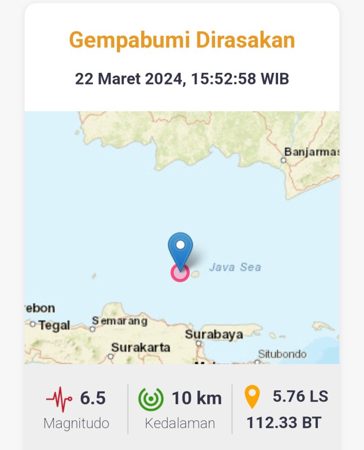 Masyarakat Kuala Pembuang Heboh, Dua Kali Dalam Sehari Diguncang Gempa