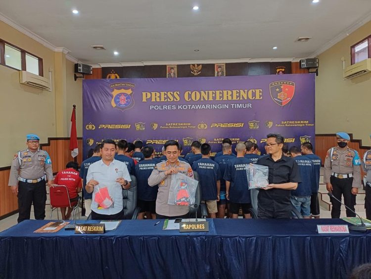 Polres Kotim Gelar Press Rilis Pengukapan Kasus Pidana Dan juga Narkoba Selama Delapan Bulan