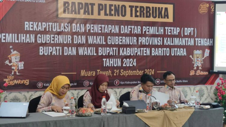 KPU Barut Gelar Rapat Pleno Terbuka Penetapan DPT Pilkada 2024