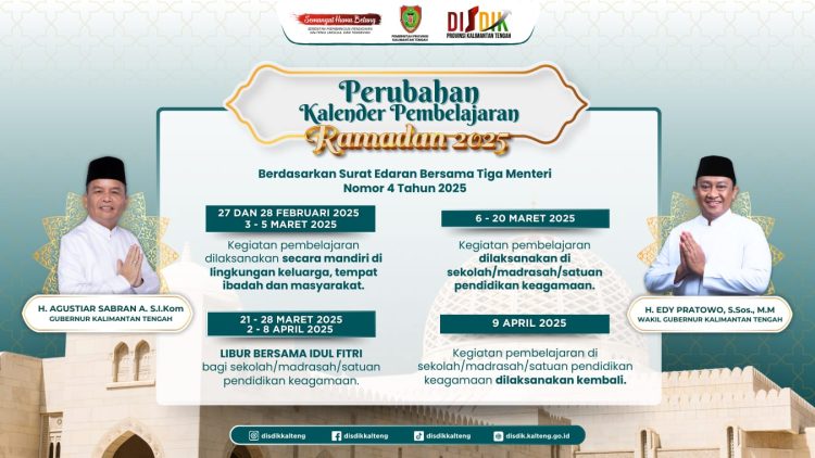 Disdik Kalteng Umumkan Perubahan Jadwal Libur Ramadan dan Idulfitri 2025