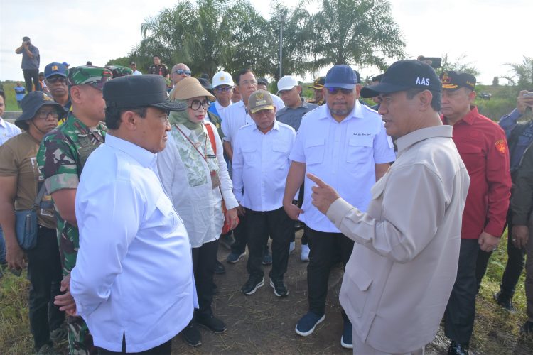 Bupati Kapuas Dampingi Menteri Pertanian RI Tinjau Progres Lokasi Cetak Sawah di Kecamatan Dadahup