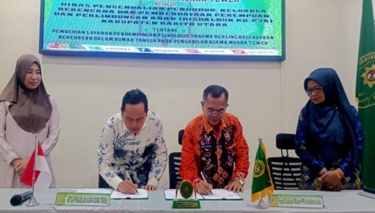 Pengadilan Agama Muara Teweh dan Disdalduk KB P3A Barut Tandatangani MoU