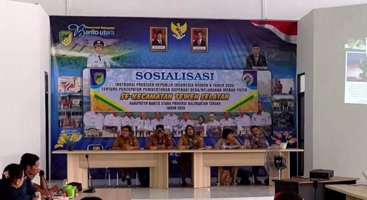 Disnakertranskop UKM Barut Kembali Laksanakan Sosialisasi Koperasi Merah Putih di Kec.Teweh Selatan