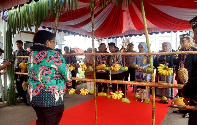 Waket II DPRD Barut Beserta Jajarannya Sambut Kedatangan Wamendagri  RI dengan Upacara Adat Dayak