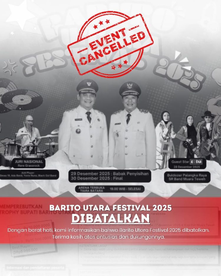 Pemkab Barut Batalkan Kegiatan Hiburan Musik pada Festival Barut 2025, Bentuk Empati Terhadap Saudara di Aceh dan Sumatera