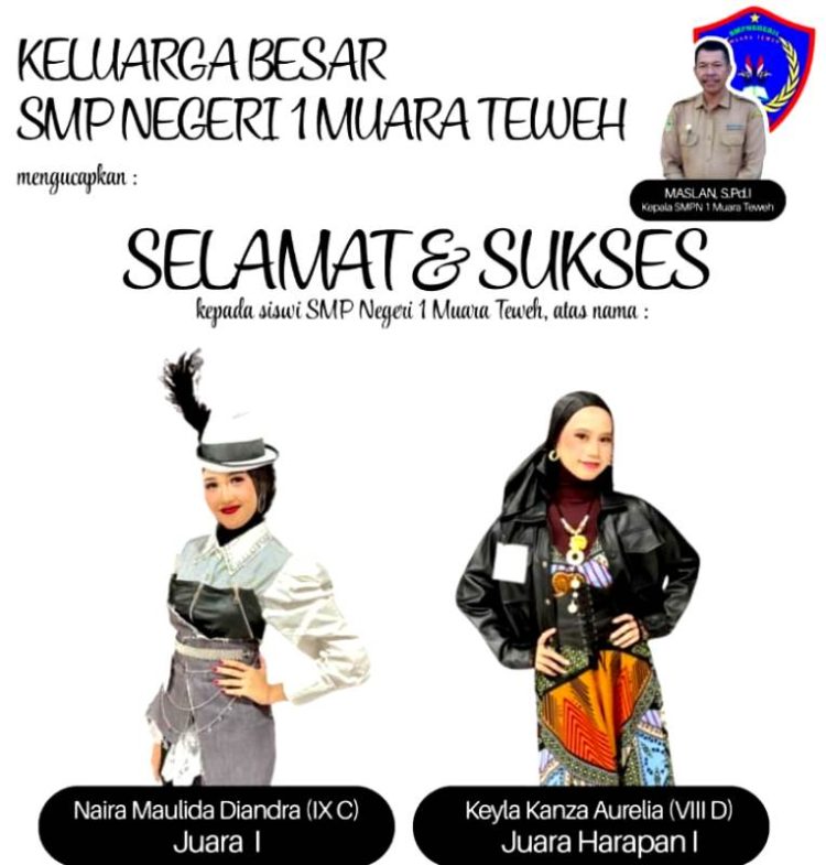 Siswi SMPN 1 MTW Torehkan Prestasi Menangkan Lomba Fashion Show Muslimah Casual
