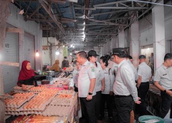 Pemkab Kapuas Tinjau Harga Dan Ketersediaan Bahan Pokok di Pasar Blok R